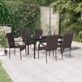 thumbnail image 1 of vidaXL 7 Piece Outdoor Dining Set Brown and Black, 1 of 5