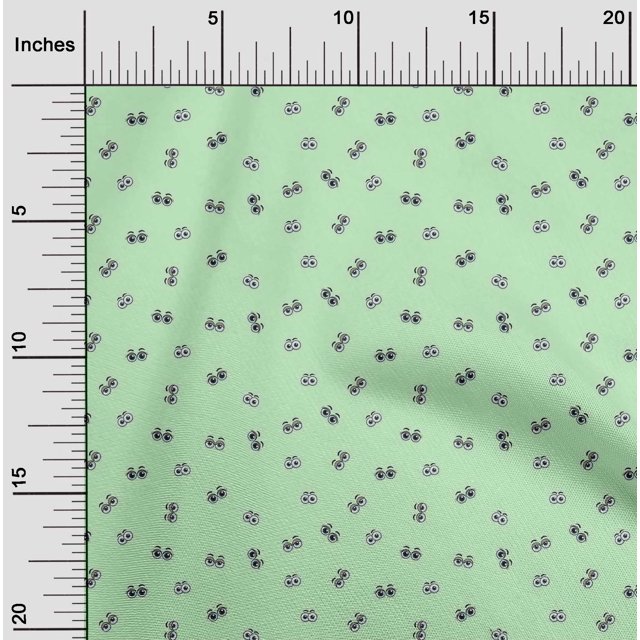 oneOone Georgette Viscose Fabric Eyes Face Print Fabric by Yard 42 Inch Wide
