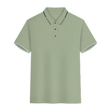 Dvkptbk Mode T-Shirt Décontracté pour Homme, Coupe Ajustée, Col Rabattu, Couleur Unie, Manches Courtes, Hauts, Blouse