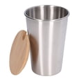 thumbnail image 2 of Water Cup, Stainless Steel   Beer Cup Rustproof Single Layer Stackable 500ML With Lid For Outdoor For Bar, 2 of 8