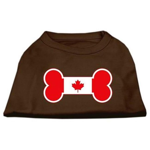Bone Shaped Canadian Flag Screen Print Shirts Brown Lg (14)