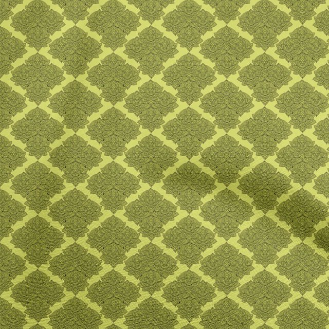 oneOone Georgette Viscose Green Fabric Asian Block Print Fabric For Sewing Printed Craft Fabric By The Yard 42 Inch Wide