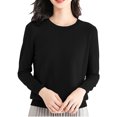 thumbnail image 1 of Yuyuzo Long Sleeve Shirts for Women Crewneck Ribbed Knit Sweater Tops Solid Color Loose Pullover, 1 of 5