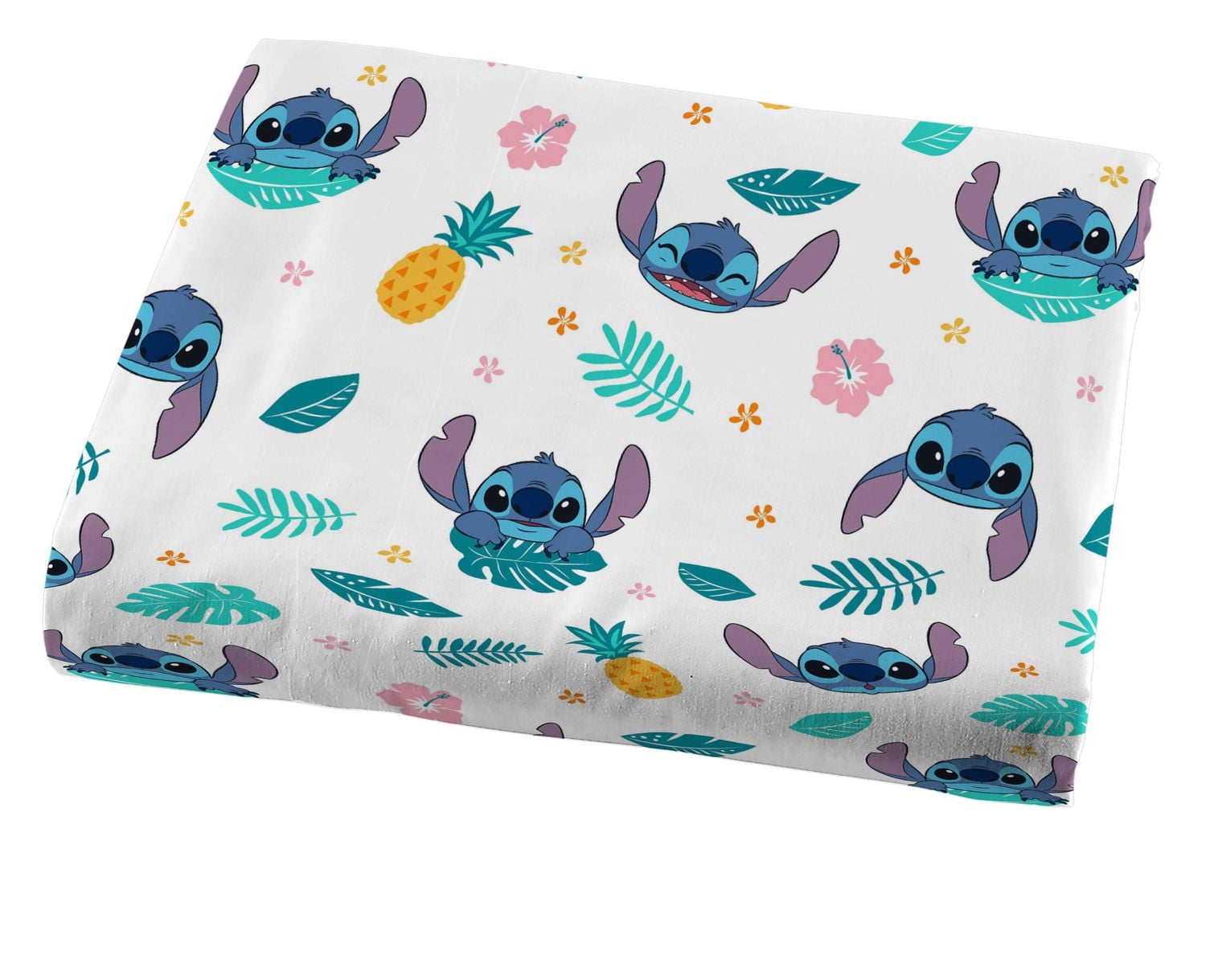 Disney Lilo and Stitch Denim Hawaïen Ensemble de Draps 4-Pièces pour Lit 2 Places, Pour Enfants, 100% Polyester