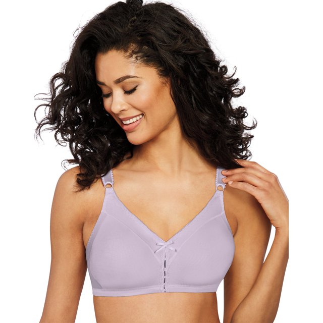 Bali Womens Cotton Double Support Wirefree Bra, 42C, Purpling Dawn