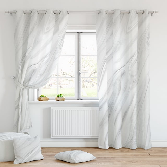 MAWCLOS Rideaux Protection UV Rideaux Écoénergétiques 2 Pcs Rideau de Fenêtre d'Intimité Isolé Thermiquement 2 Pcs Épais Panneaux Unis Marbre Occultant Marbre-10 L:30 Pouces x H:65 Pouces *2 Panneaux