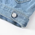 thumbnail image 4 of Vestes pour Femmes Hiver, Veste en Denim Sans Capuche Effilochée à Boutons, 4 of 8