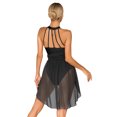 thumbnail image 2 of Aislor Robe de Danse Lyrique Sans Manches à Blocs de Couleur Jupe en Chiffon Justaucorps Robe de Danse Contemporaine Noire L, 2 of 7