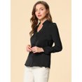 thumbnail image 4 of INSPIRE CHIC Chemise Élégante à Manches Longues Col en V pour Femmes TP Noir, 4 of 6