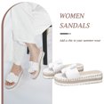 thumbnail image 3 of Woobling Sandales Compensées d'Été pour Femmes, Espadrilles à Plateforme avec Nœud, à Enfiler, Blanches, 7, 3 of 10