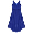 thumbnail image 4 of YONGHS Robe de Demoiselle d'Honneur Enfant Sans Manches à Volants en Mousseline Robe de Fête Mariage Concours Robes de Soirée Bleu 8, 4 of 7