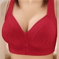 thumbnail image 2 of ManxiVoo Front Closure Wireless Bra for Women Full Coverage Comfortable Support Minimizer Bralette Non Padded Everyday Wear XXXL Size Red, 2 of 5