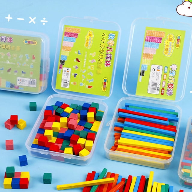 RUNROTOO 100pcs Colorful Arithmetic Rods Number Block Education Math Toy for Kids Daily Life