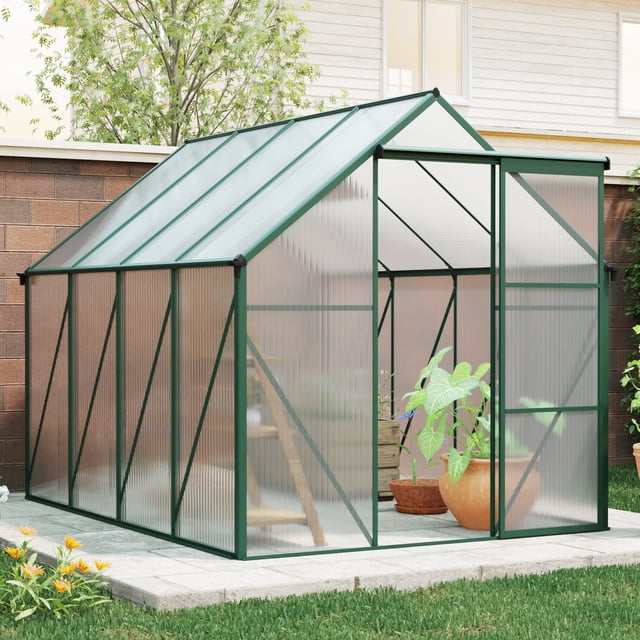 DAJU Green-6x8 FT Outdoor Patio Greenhouse