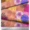 thumbnail image 3 of Soimoi Cotton Cambric Fabric Mandala & Paisley Patchwork Printed Fabric 1 Yard 56 Inch Wide, 3 of 3