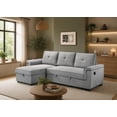 thumbnail image 2 of Canapé-lit moderne Apollo de K-Living pour salon, revêtement en tissu gris avec rangement, 2 of 6