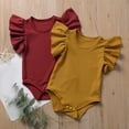 thumbnail image 4 of MIASHUI Baby Clothes Baby Boys Girls Solid Ruffle Romper Bodysuit Clothes Outfits,Yellow,12-18 Months, 4 of 5