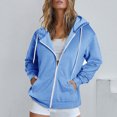 thumbnail image 2 of Timegard Zip up Hoodies for Women Long Sleeve Sweatshirt Fall Winter Solid Color Comfy Jacket with Pockets, 2 of 6