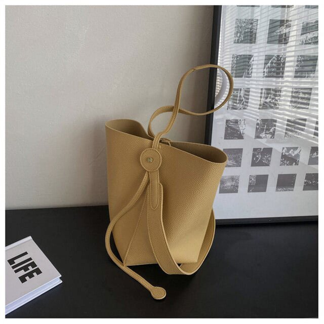 LinYooLi Female Large Capacity Tote Bag Soft Leather Shopping Bag Luxury Classic Design Handbags Ladys Simple Trendy Shoulder Bag