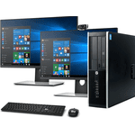 "HP Elite Desktop SFF Computer PC Intel Core i5 3.3GHz Processor 16GB Ram 1TB HDD Bto Wireless KB & Mouse Wifi Adapter Bluetooth Dual 19"" FHD LCD Bto 1080p Webcam Windows 10 Renewed"