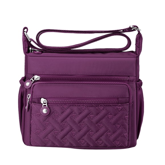 YOUSNH Womens Multi Pocket Casual Waterproof Crossbody Handbags Shoulder Messenger Bag for Travel Hiking Daily Shoulder Bags Purple