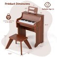 thumbnail image 3 of Costway 25 Keys Digital Piano with Music Stand Stool Lighted Keys Teaching Mode for 3+ Kids Brown, 3 of 10