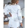thumbnail image 4 of Fashion Women Plus Size Turn Down Collar Letter Print Buttons Mini Shirt Dress, 4 of 6