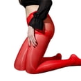 thumbnail image 1 of Bas Brillants Élastiques en Nylon Transparent Collants en Dentelle, 1 of 2