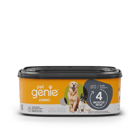 Pet Genie - Jumbo 1pk refill - Up to 4 months of supply - dog poop bags