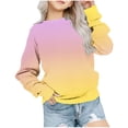 thumbnail image 1 of Chandail en Molleton pour Enfants Garçons Filles Mode Mignon Dégradé Manches Longues Col Rond Violet, 1 of 9