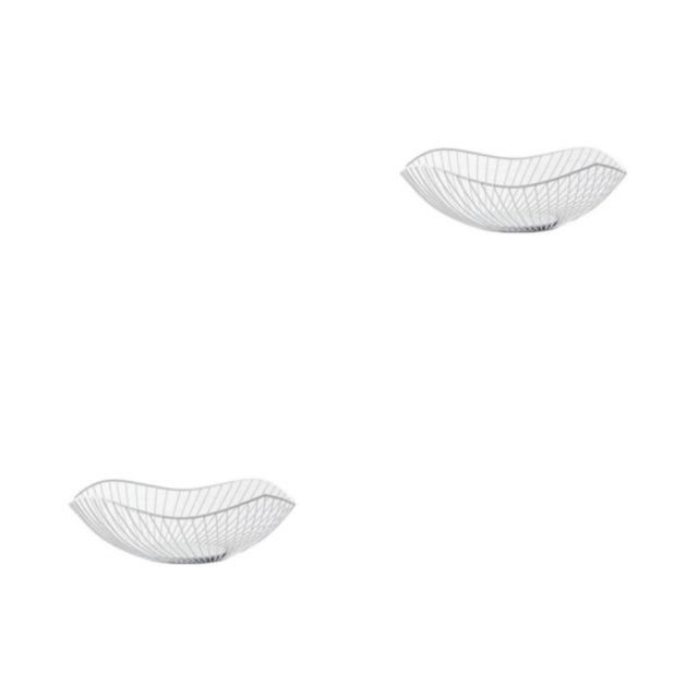 kurtrusly Sturdy And Durable Metal Fruit Baskets Large Capacity Open Wire Exquisite Appearance Wide white Oblique small 2Set