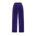 thumbnail image 3 of Plebaso Womens Velvet Pants Elastic Waist Drawstring Lounge Pants Straight Leg Trousers with Pockets, 3 of 5