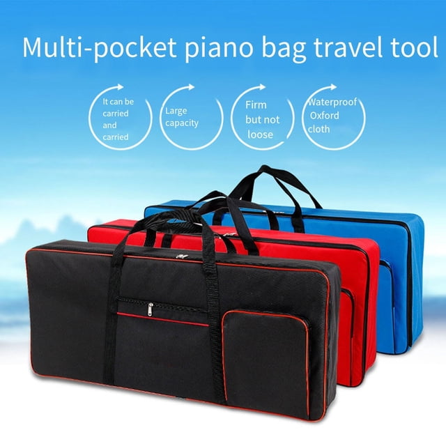 Étui de Piano Sac à Orgue Électronique Housse d'Instrument de Musique Sac à Main Imperméable Housse en Tissu Oxford Sac à Dos Grande Capacité Bleu