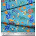 thumbnail image 3 of Soimoi Rayon Fabric Coral,Fish & Sea Turtle Ocean Print Fabric by Yard 56 Inch Wide, 3 of 3