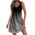 thumbnail image 1 of Penkiiy Robes d'Été pour Femmes Évasées Boho à Imprimé Floral Robes de Plage Sans Manches Robe de Plage avec Poches TG Gris Foncé, 1 of 6