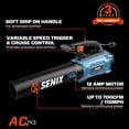 thumbnail image 2 of SENIX BLAE12-M 110 MPH at 700 CFM 12 Amp Corded Electric Handheld Leaf Blower, Variable Speed, Cruise Control, 2 of 10