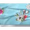 thumbnail image 2 of Soimoi Poly Georgette Fabric Dot,Leaves & Anemone Flower Print Fabric by the Yard 42 Inch Wide, 2 of 3