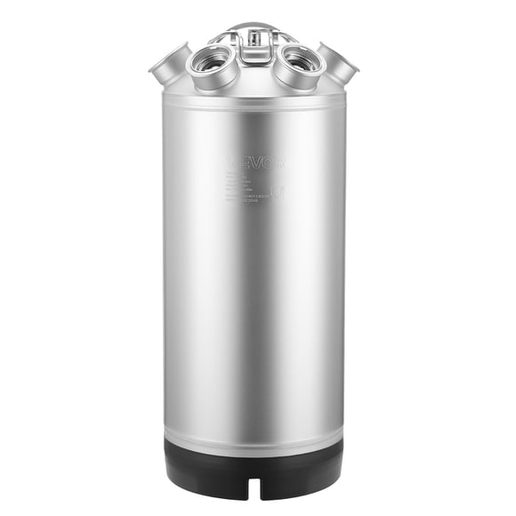 VEVOR Cleaning Keg 5 Gallon Beer Lines Cleaner with 4 D Couplers & Rubber Base