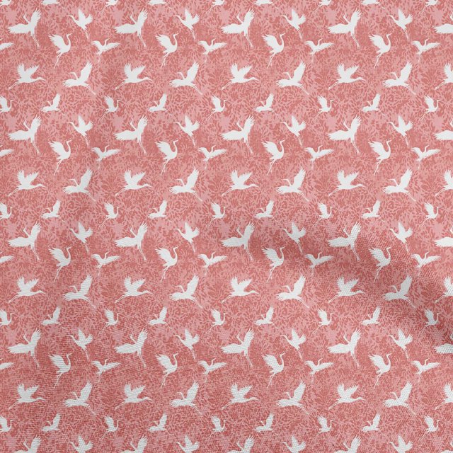 oneOone Cotton Jersey Red Fabric Flamingo Craft Projects Decor Fabric Printed By The Yard 58 Inch Wide