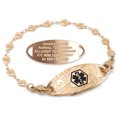 thumbnail image 1 of MedicEngraved Rose Gold Stainless Steel Custom Medical Alert Bracelet - 5mm Heart Link, 1 of 7