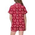 thumbnail image 3 of Satin Pajama Set for Girls Comfortable Two Piece Loungewear with Classic Button Down Design and Soft Short Sleeves, 3 of 3