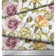 thumbnail image 2 of Soimoi Poly Georgette Fabric Leaves & Rose Flower Decor Fabric Printed Yard 52 Inch Wide, 2 of 3