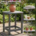 thumbnail image 4 of All-Weather HDPE Outdoor Side Table, Grey Wood Grain Patio End Table for Garden, Poolside or Backyard, Compact 18.9" W x 14.6" D x 18.1" H Weather-Resistant Accent Table, 4 of 7