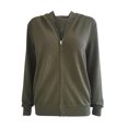 thumbnail image 4 of Hauts à Manches Longues pour Femmes Décontractés Mode Décontractée Chandail à Capuche Uni à Manches Longues pour Femmes Hauts Zippés Cardigan Manteau pour Dames, 4 of 5