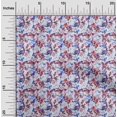 thumbnail image 2 of oneOone Georgette Viscose Medium Blue Fabric Abstract Floral Sewing Craft Projects Fabric Prints By Yard 42 Inch Wide, 2 of 4