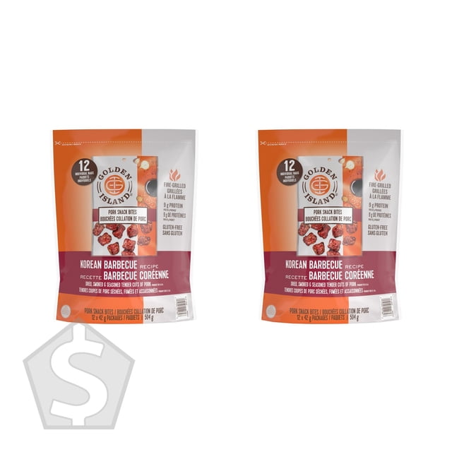 Golden Island Korean BBQ Pork Snack Bites, 12 × 42 g - Pack of 2