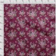 thumbnail image 4 of oneOone Silk Tabby Maroon Fabric Florals Craft Projects Decor Fabric Printed By The Yard 42 Inch Wide, 4 of 4