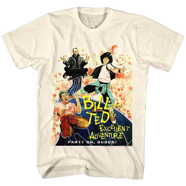 Bill and Ted DVD Cover Natural Adult T-Shirt