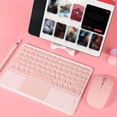thumbnail image 5 of HLONK Bluetooth Keyboard  Round Cap Design  Portable Wireless Keyboard with Touchpad for Android  PC  Tablet | Electronic Accessories Sale for Your Happy Life(Pink), 5 of 5