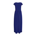 thumbnail image 4 of Ersazi Robe Portefeuille pour Femme à Col en V Couleur Manches Courtes en Chiffon Fermeture à la Taille Robe de Soirée en Liquidation Bleu 4TG, 4 of 7